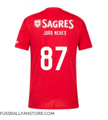 Benfica Joao Neves #87 Replik Heimtrikot 2024-25 Kurzarm